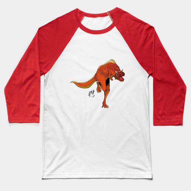 Carnotaurus Baseball T-Shirt by ZeekieZu28